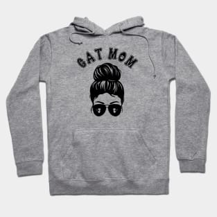 Cat Mom Messy Bun and Aviator Sunglasses Graphic design Hoodie